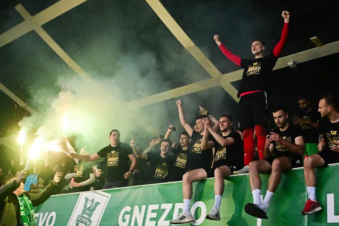 Olimpija Maribor 2023 | Olimpija se je nazadnje veselila domačega naslova leta 2023. Če bi danes ostala neporažena v Murski Soboti, bi si lahko morda zagotovila novo zvezdico že v nedeljo, če ne pa v prihodnjem krogu v Stožicah proti Radomljanom. | Foto Aleš Fevžer