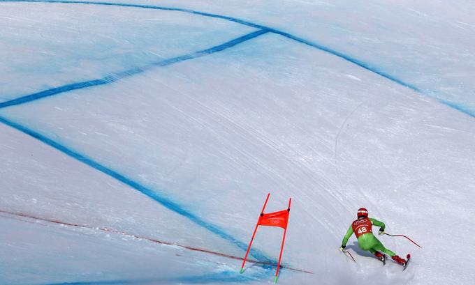 Miha Hrobat ob spoznavanju olimpijskega smuka. | Foto: Reuters