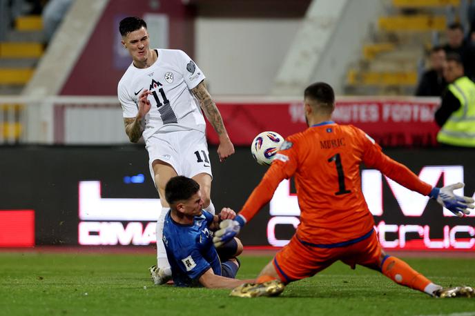 Kosovo Slovenija Benjamin Šeško | Benjamin Šeško je imel nekaj lepih priložnosti. | Foto Reuters