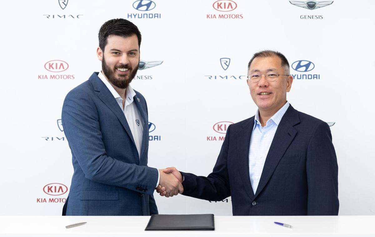 Rimac | Mate Rimac in Euisun Chung, izvršni podpredsednik družbe Hyundai Motor Group. | Foto Rimac Automobili