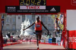 Kipsang zmagal z rekordom proge, debitant Farah osmi, Dibaba tretja