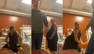 Bizaren posnetek iz porodnišnice: "Kaj počneta Harry in Meghan?" #video