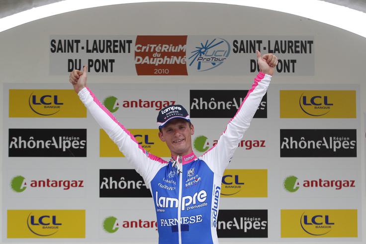 Grega Bole (Lampre - Farnese Vini) je leta 2010 zmagal na drugi etapi Dirke po Dofineji. Tretje mesto je zasedel zmagovalec francoskega Toura 2018 Geraint Thomas (Sky).  | Foto: Guliverimage/Vladimir Fedorenko