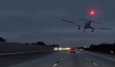 Neverjetni zasilni pristanek na avtocesti #video