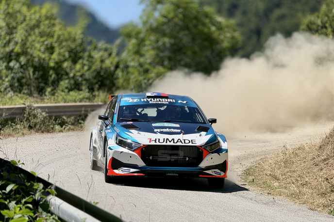 Reli Železniki 2025 | Zmagovalna posadka relija v Železnikih - Rok Turk in sovoznica Blanka Kacin (hyundai i20 rally2). | Foto Gregor Pavšič