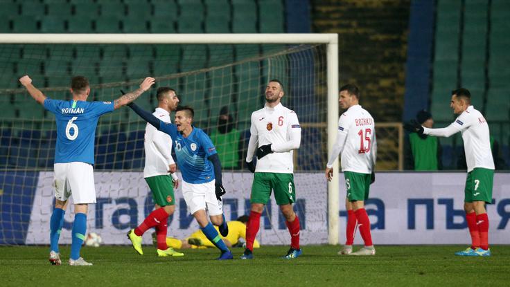 Slovenija, Bolgarija, slovenska nogometna reprezentanca Miha Zajc je zabil tri gole. | Foto: Reuters