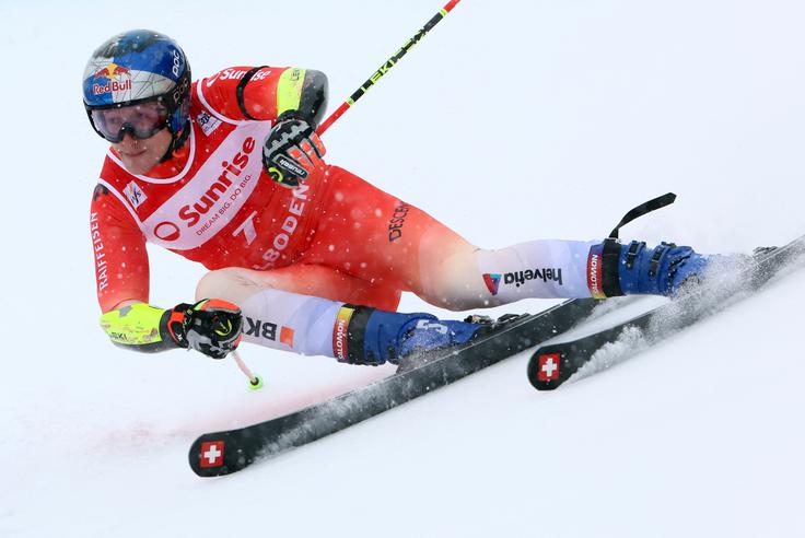 Marco Odermatt je že petič zapored zmagal v Adelbodnu. | Foto: Reuters