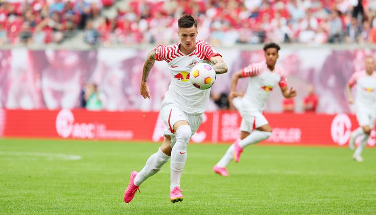 Benjamin Šeško je v ligi prvakov že nastopal kot napadalec Salzburga. V tej sezoni bo čar največjega tekmovanja okusil še kot nogometaš Leipziga. | Foto: Guliverimage