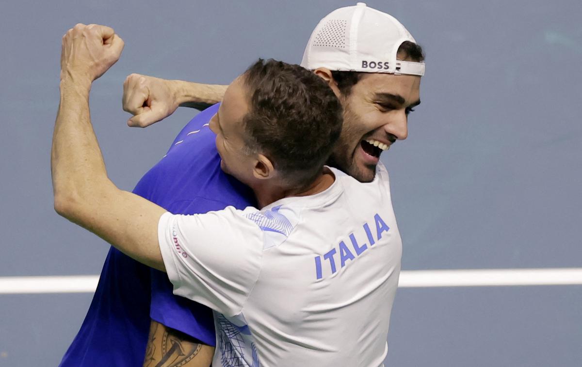 Davisov pokal, Matteo Berrettini | Matteo Berrettini je po treh nizih strl odpor Thanasisa Kokkinakisa.  | Foto Reuters