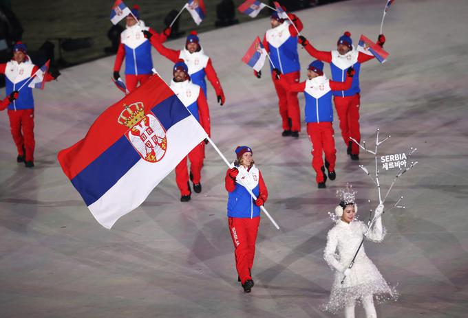 V Pjongčangu je nosila srbsko zastavo na otvoritveni slovesnosti. | Foto: Getty Images