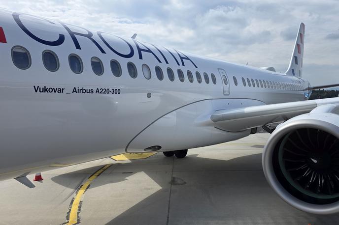 Croatia Airlines, Airbus A220 | Prvi pristanek povsem novega letala Airbus A220 družbe Croatia Airlines na ljubljanskem letališču | Foto Srdjan Cvjetović