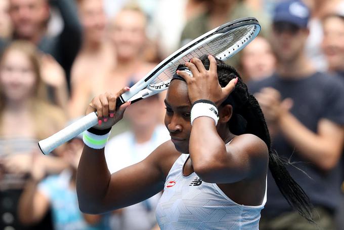 Coco Gauff se je morala zelo potruditi za zmago proti Romunki. V naslednjem krogu jo čaka Naomi Osaka. | Foto: Guliverimage/Getty Images