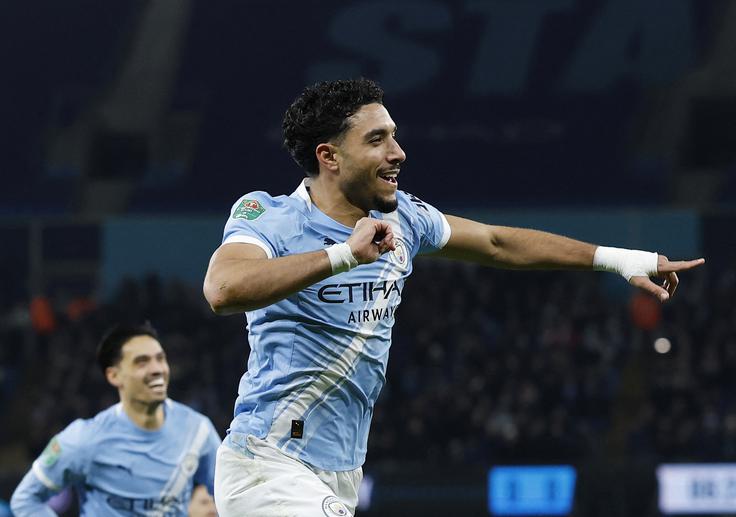 Egipčan Omar Marmuš je v prvem polčasu zatresel mrežo Newcastla kar dvakrat. | Foto: Reuters