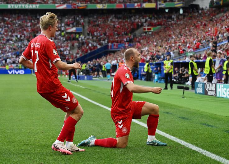 Christian Eriksen je zadel za 1:0. | Foto: Reuters