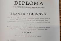 Diploma Branka Simonoviča