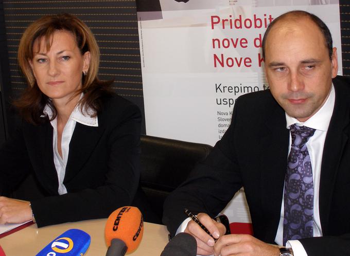 Nekdanja članica in predsednik uprave NKBM Manja Skernišak in Matjaž Kovačič | Foto: STA ,