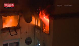 Silovit požar v bogati četrti Pariza: stanovalci so bežali na streho #video #foto
