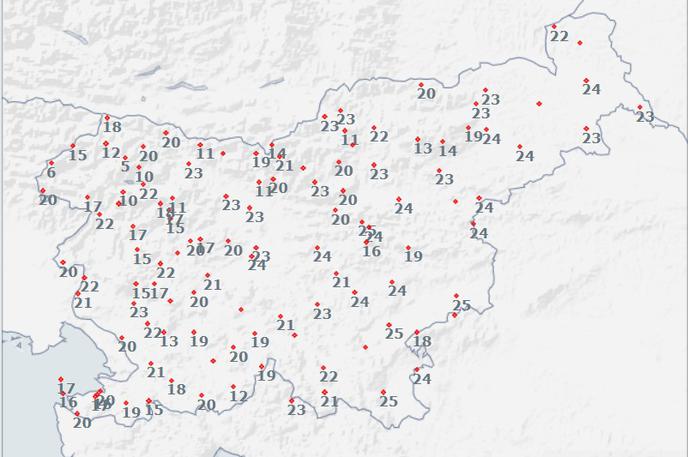 Arso | Temperature po Sloveniji na velikonočno nedeljo | Foto Arso