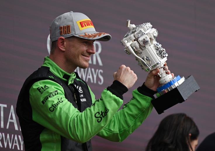 Nico Hülkenberg je le dočakal prvo uvrstitev na zmagovalni balkon. Dober obet tudi za Audi, ki prevzema ekipo Sauber. | Foto: Reuters