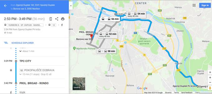 Maribor. Google Maps, Google Transit | Foto: Google Zemljevidi