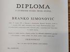 Diploma Branka Simonoviča