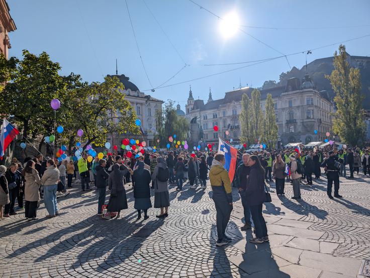 Udeleženci Pohoda za življenje, Ljubljana V luči zakona o pomoči pri prostovoljnem končanju življenja, o katerem želijo pobudniki pod vodstvom Aleša Primca, ki se je prav tako udeležil današnjega dogodka, referendum, so poseben poudarek na dogodku namenili tudi spoštovanju naravne smrti. | Foto: STA