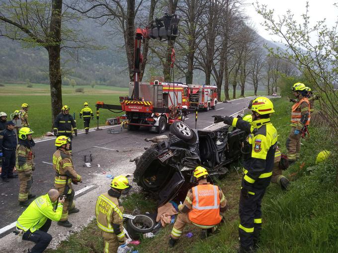 Prometna nesreča v Kobaridu | Foto: Prostovoljno gasilsko društvo Kobarid