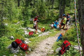 Reševanje krave na planini nad Bohinjem