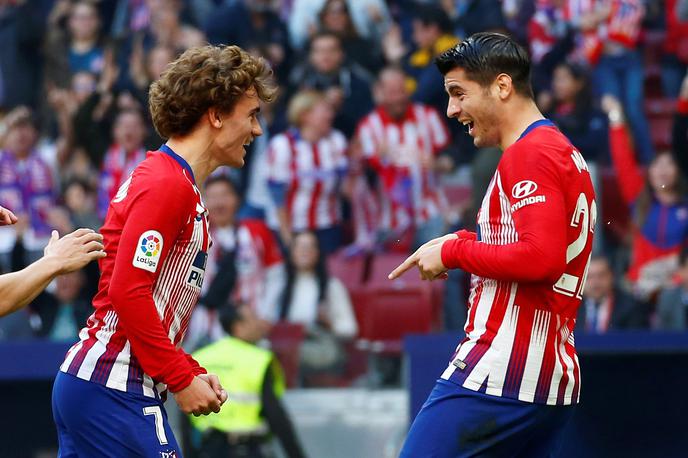 Antoine Griezmann, Alvaro Morata | Veselje Antoina Griezmanna in Alvara Morate ob vodilnem golu Atletica. | Foto Reuters