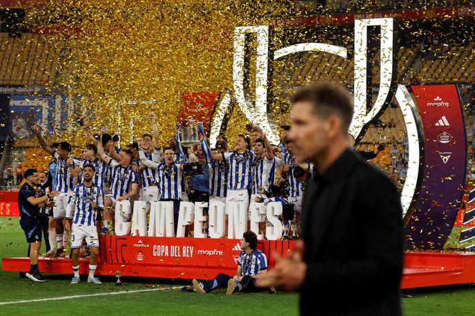 Finale Real Sociedad Atletico Madrid | Diego Simeone je športno čestital Real Sociedadu in priznal, da poraz v finalu pokala še kako boli. | Foto Reuters