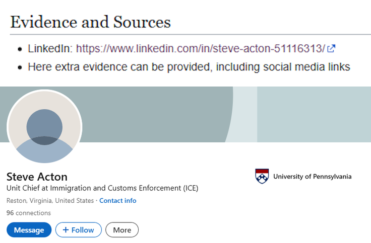 Večini poimensko navedenih agentov je priložena povezava do njihovega profila na družbenem omrežju LinkedIn. | Foto: Posnetek  zaslona