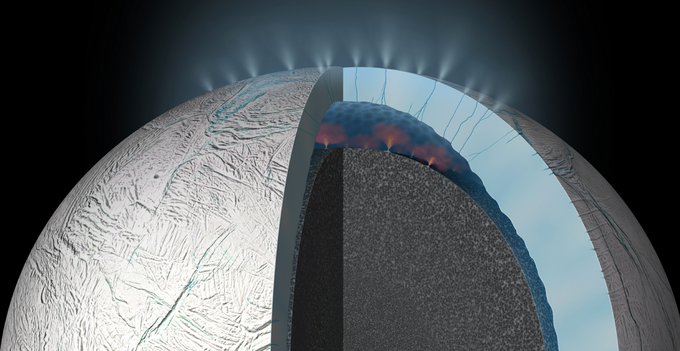 Astrobiologi že nekaj časa predpostavljajo, da se bi na drugih vesoljskih telesih, na primer na Jupitrovi luni Evropa, življenje lahko razvilo ob podpovršinskih geotermalnih vrelcih. | Foto: NASA