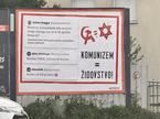 Antisemitistični plakat na Tržaški cesti v Ljubljani