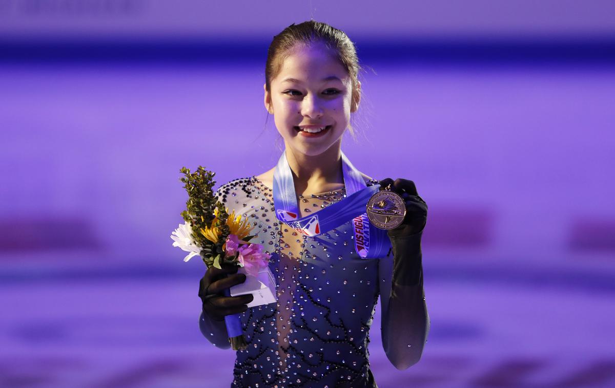 Alysa Liu | 13-letna Alysa Liu je nova ameriška državna prvakinja v umetnostnem drsanju. V prostem programu je izvedla kar dva trojna aksla, v kratkem programu pa celo tri. | Foto Reuters