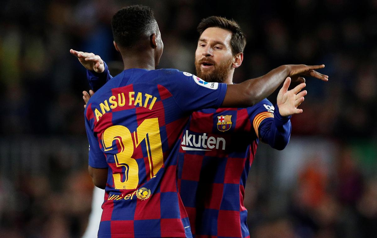 Ansu Fati, Lionel Messi | Lionel Messi je dvakrat podal, Ansu Fati pa dvakrat zadel. | Foto Reuters