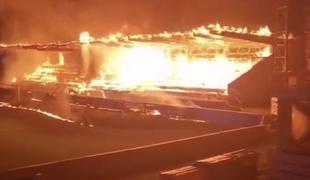 Po izpadu iz prve lige trije mladoletniki zažgali stadion