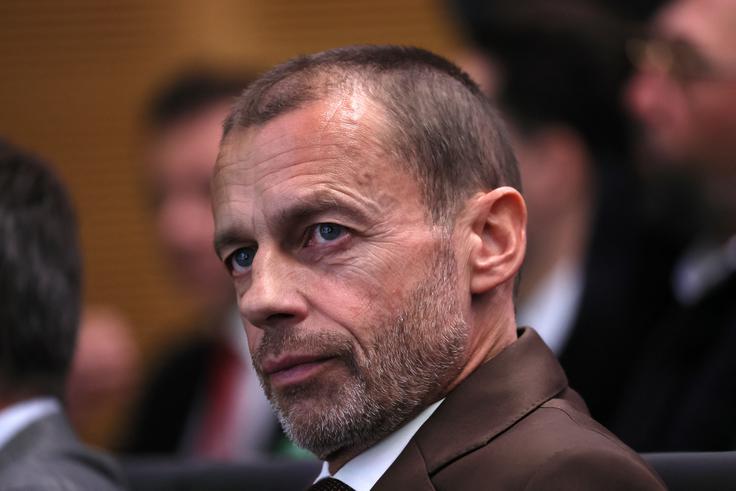 Ples kroglic v Nyonu je z zanimanjem spremljal tudi predsednik Uefe Aleksander Čeferin. | Foto: Reuters