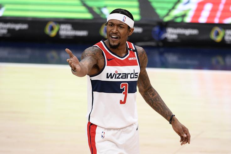 Najboljši strelec lige NBA Bradley Beal, ki v povprečju dosega 34,8 točke na tekmo, je imel skromen strelski večer. Vsega skupaj je dosegel samo sedem točk.  | Foto: Guliverimage/Getty Images