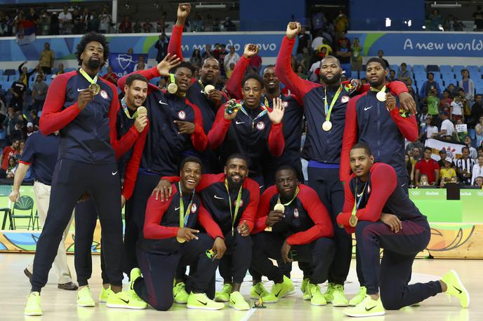 ZDA Košarka 2016 Rio | Američani bodo letos v Tokiu branili olimpijski naslov v košarki. Leta 2016 so v Riu v finalu nadigrali Srbiijo V finalu so premagali Srbijo s 96:66. | Foto Reuters