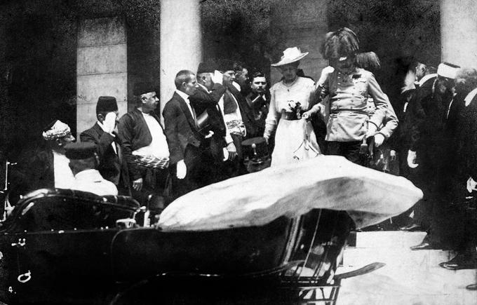 Zofija in Franc Ferdinand v Sarajevu, kjer ju je ustrelil Gavrilo Princip. | Foto: Thomas Hilmes/Wikimedia Commons