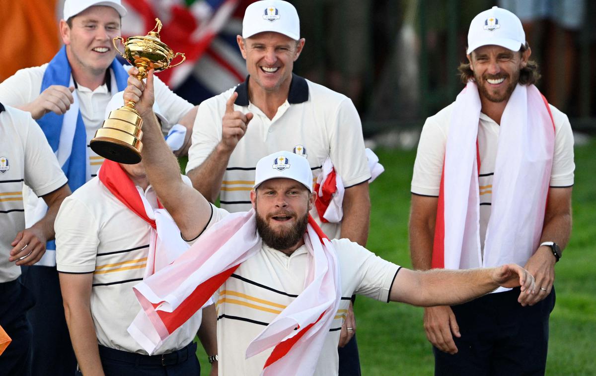 Ryderjev pokal golf 2025 | Evropejci proslavljaljo zmago na Ryderjevem pokalu v golfu. | Foto Reuters