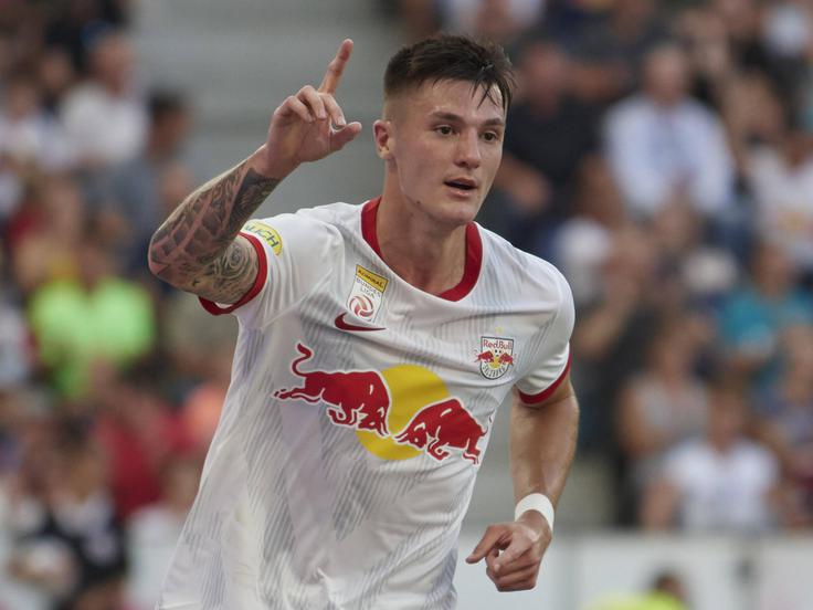 Benjamin Šeško je pri 19 letih opozoril nase z izjemno predstavo v prvem polčasu srečanja proti Liverpoolu. | Foto: AP / Guliverimage