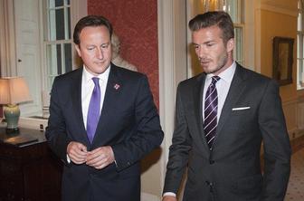 David Beckham na obisku pri britanskem premierju