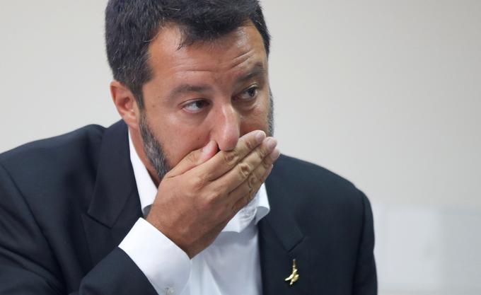 Politično krizo v Italiji je z vložitvijo nezaupnice proti premierju Guiseppeju Conteju sprožila stranka Liga pod vodstvom Mattea Salvinija (na fotografiji). | Foto: Reuters