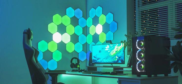 Funkcija posnemanja zaslona poskrbi, da osvetlitev pametnih elementov sledi vsebini na zaslonu povezanega računalnika, na katerem teče aplikacija Nanoleaf. | Foto: Nanoleaf