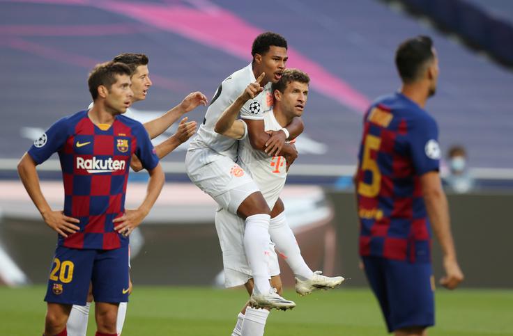 Bayern je prvi klub, ki je na eni tekmi zatresel mrežo Barcelone kar osemkrat po letu 1946. | Foto: Reuters