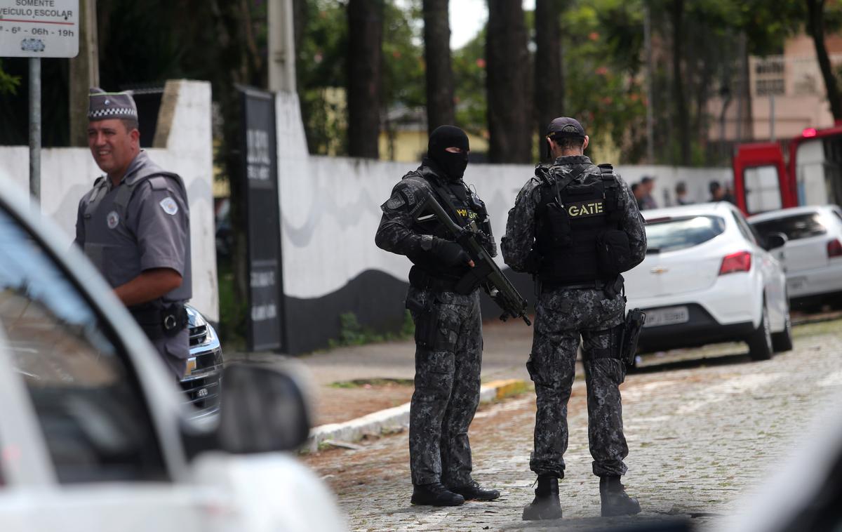 Sao Paulo brazilija šola streljanje | Brazilski mediji poročajo, da je v napadu umrlo osem ljudi, med njimi pet otrok, učitelj in dva najstnika, ki naj bi domnevno izvedla napad. Ranjenih je bilo najmanj 17 ljudi. | Foto Reuters