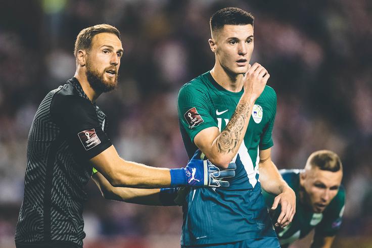 Šurjak je našel zelo pohvalne besede za kapetana slovenske reprezentance Jana Oblaka in mladega napadalca Benjamina Šeška, ki je v sredo v avstrijskem pokalu zatresel mrežo Kalsdorfa in dosegel že sedmi zadetek za Salzburg v tej sezoni. | Foto: Grega Valančič/Sportida
