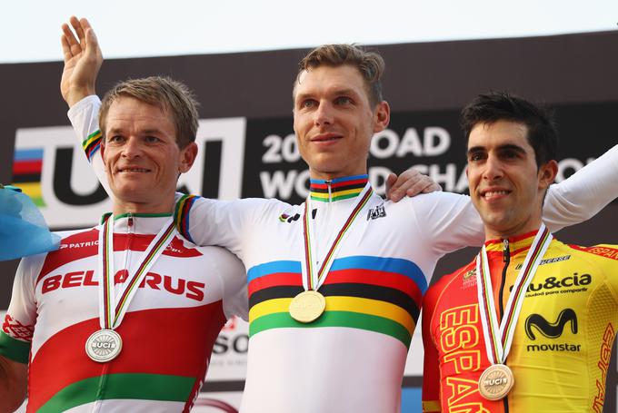 Tony Martin je v Dohi osvojil že drugo zlato medaljo. V nedeljo je bil s svojo ekipo Etixx-Quick Step prvi na ekipnem kronometru. | Foto: Getty Images
