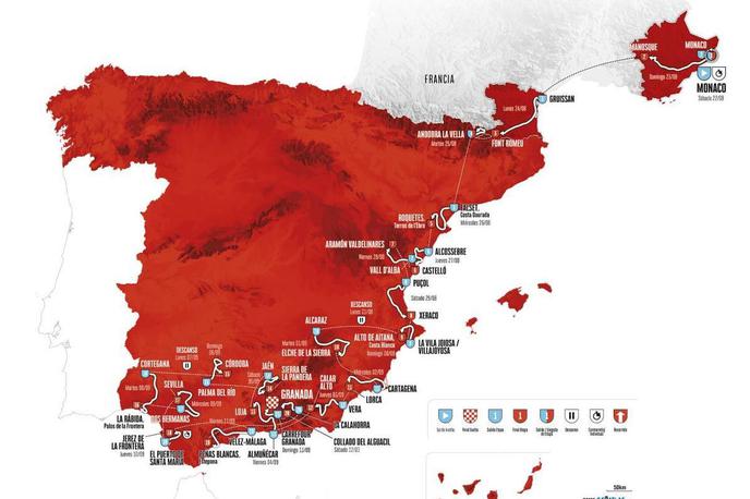 Vuelta 2026, zemljevid | Foto zajem zaslona